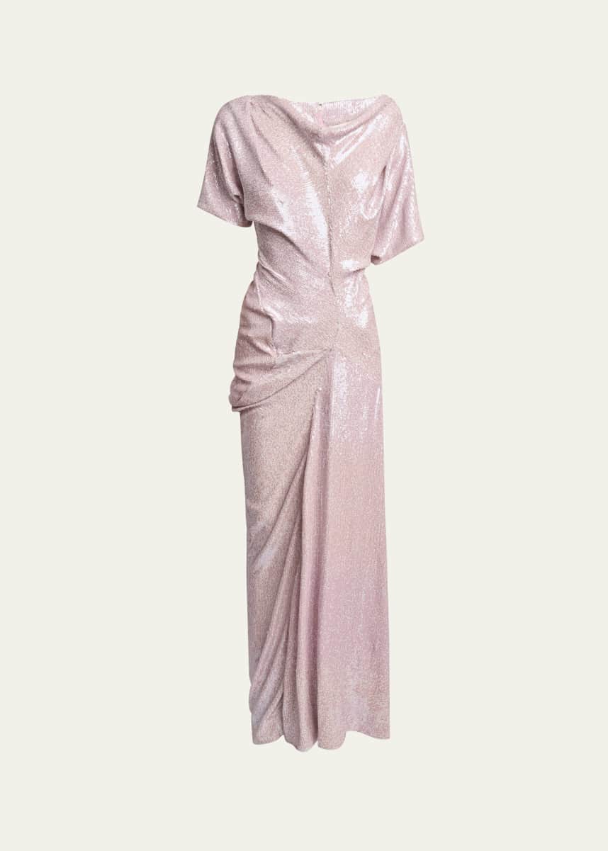 Dries Van Noten Dare Sequin Draped Maxi Dress