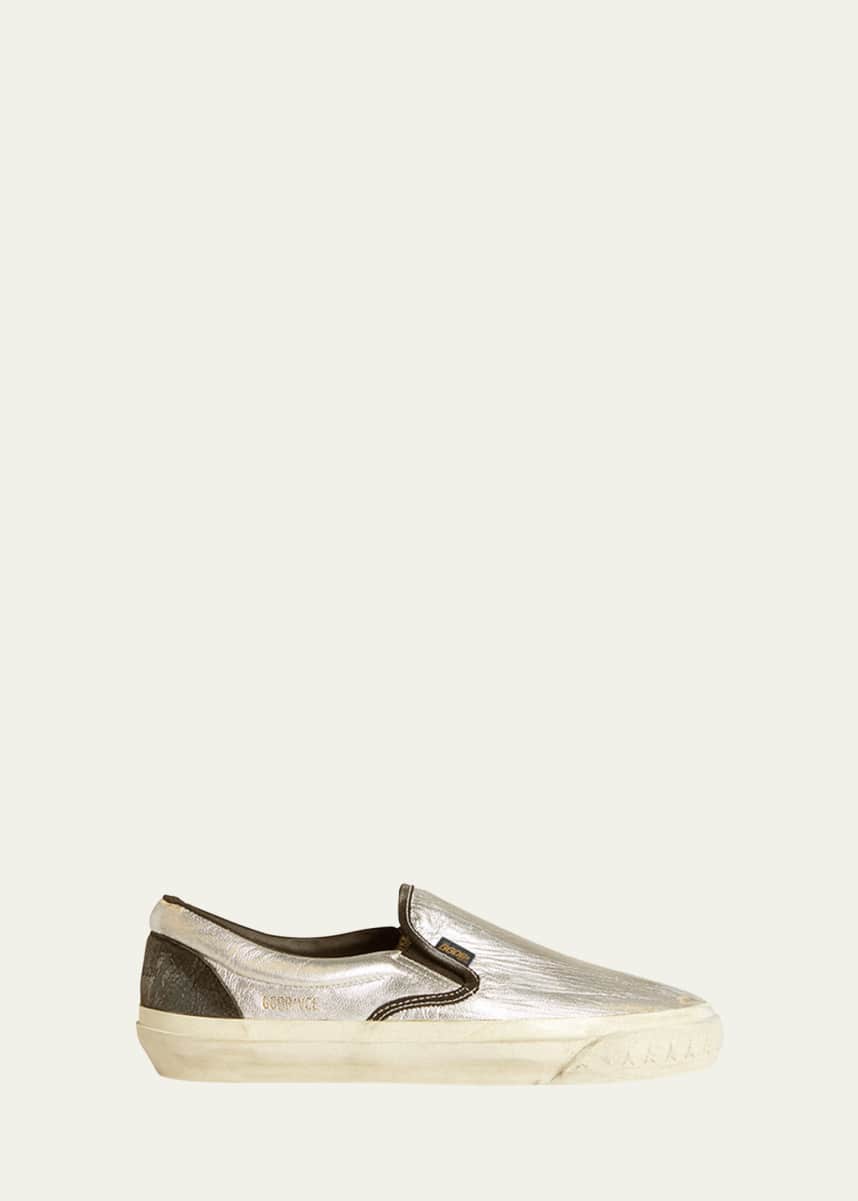 Golden Goose VCE Metallic Leather Slip-On Sneakers