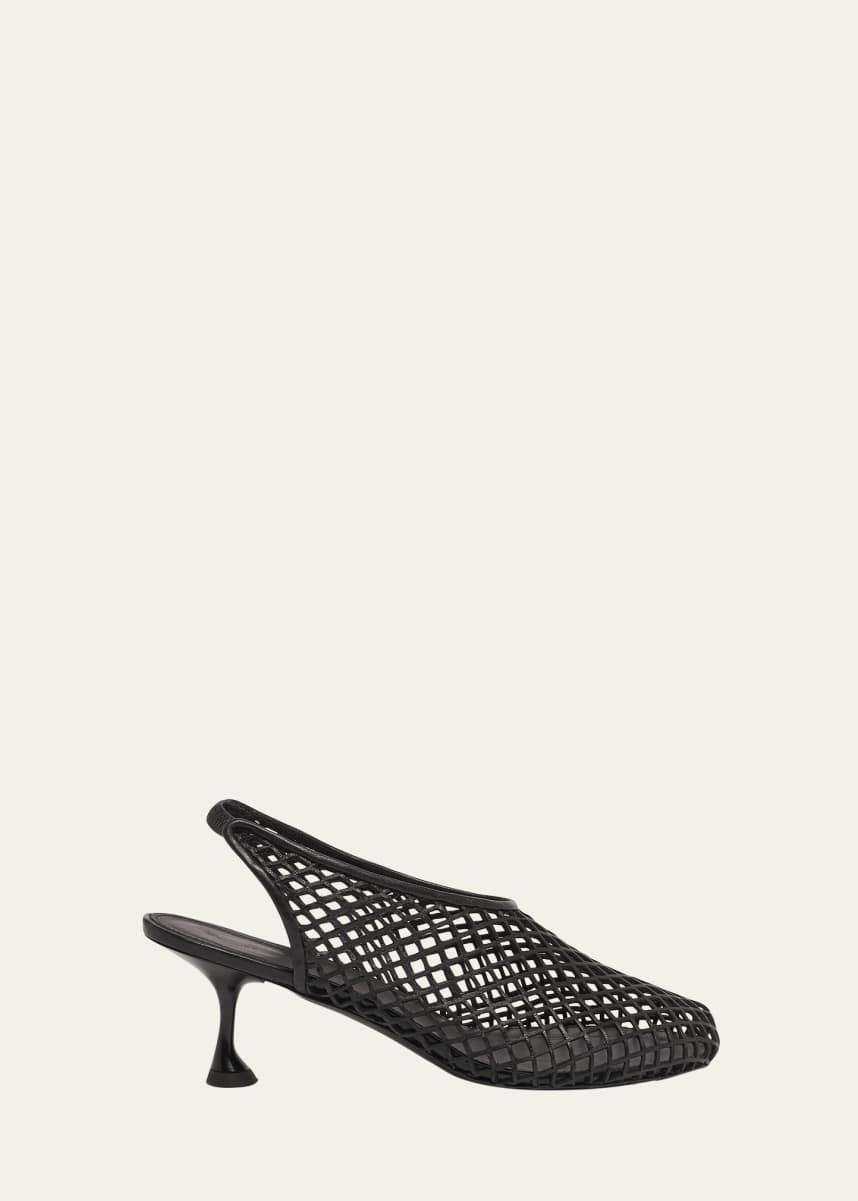 Proenza Schouler Tee Leather Net Slingback Pumps