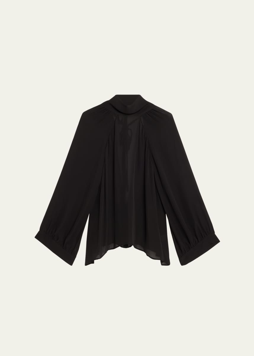 Nili Lotan Elianna Cutout Pleated Silk Blouse