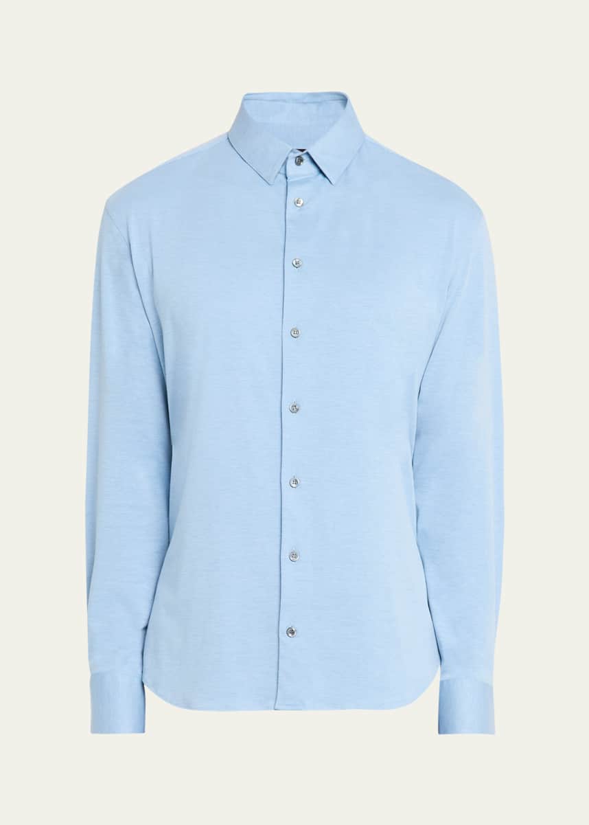 Giorgio Armani Men's Flex Tortona Cotton Jersey Sport Shirt