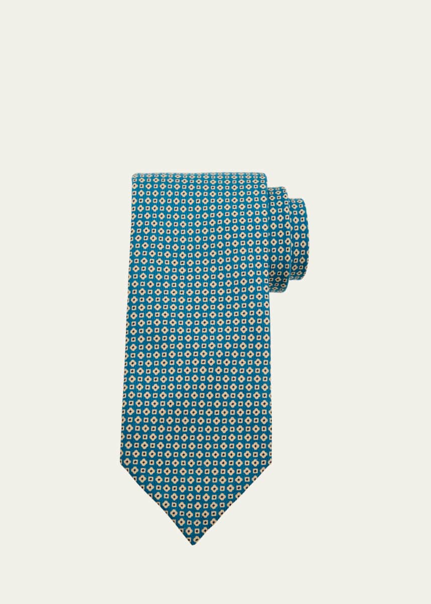 Petronius 1926 Men's Limited Edition Micro-Floral Silk Tie