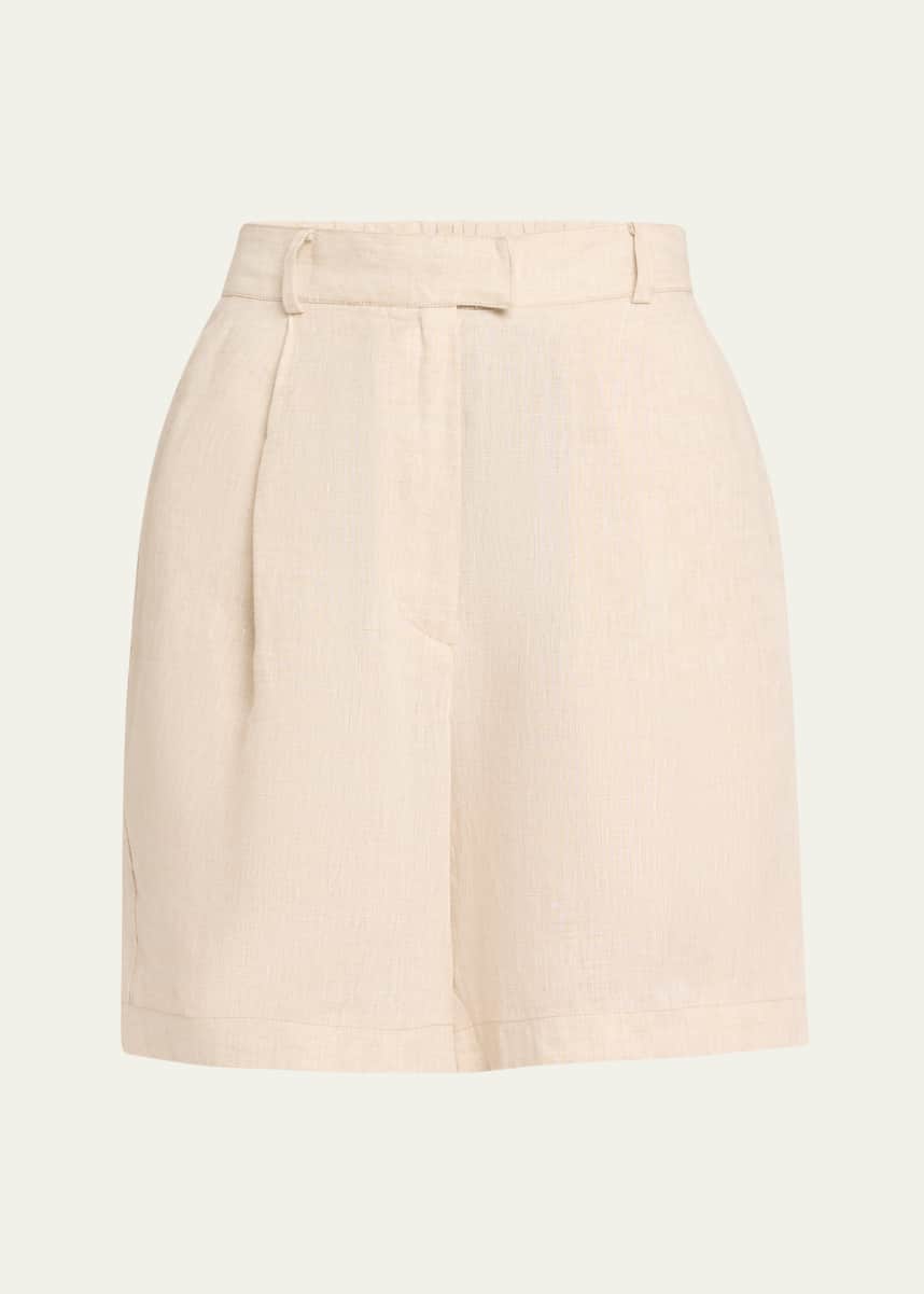 Brunello Cucinelli Pleated Linen Baggy Shorts