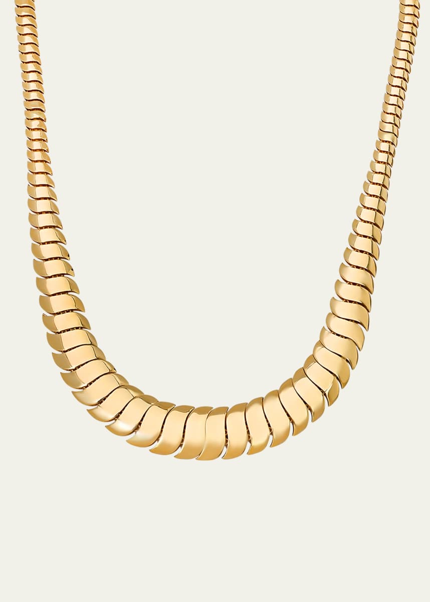 Shylee Rose Jewelry 14K Yellow Gold Wide Cobra Necklace, 16"L