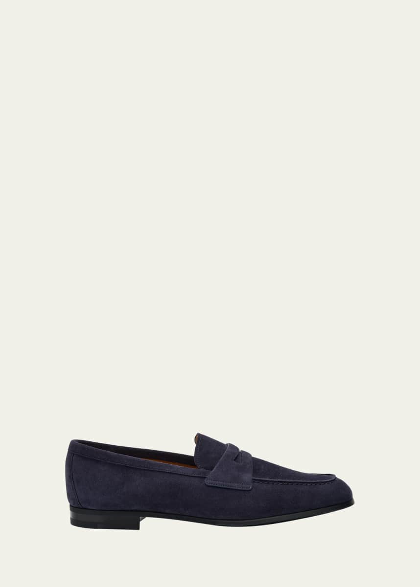 Church's Men's Milton Suede Rubber-Sole Penny Loafers