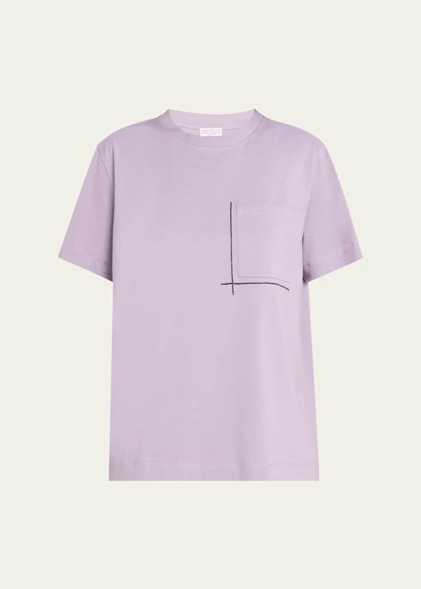 Brunello Cucinelli Monili-Pocket Short-Sleeve T-Shirt