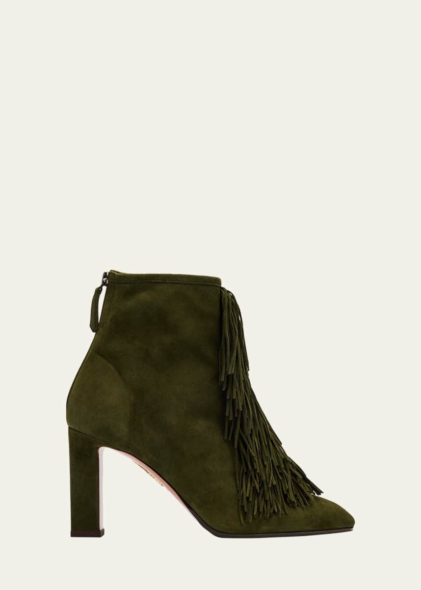 Aquazzura Gytane Suede Fringe Booties