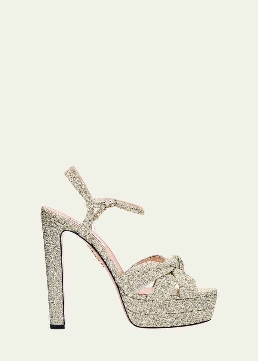 Aquazzura Honeycomb Nina Knot Platform Sandals