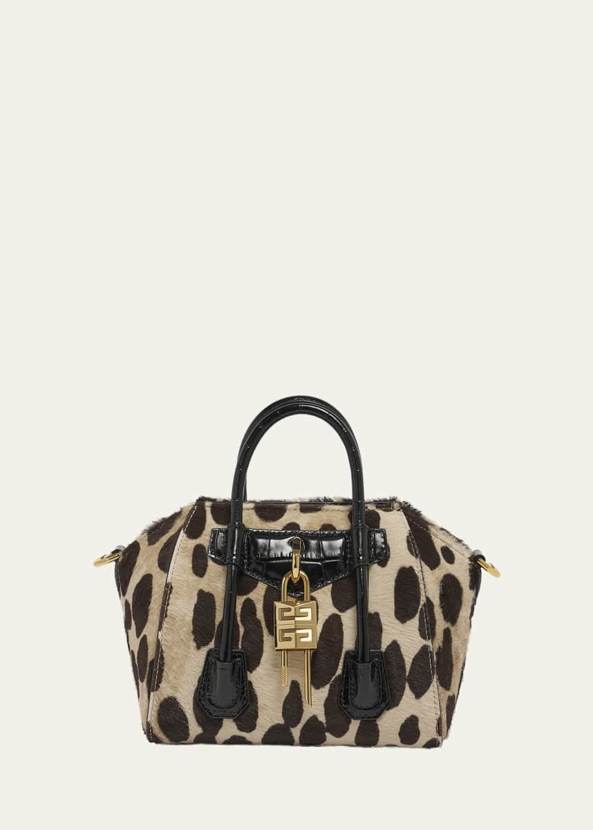 【送料&関税込】Givenchy Printed Calf Hair Antigona Lock Toy Givenchy Antigona Toy Lock Crossbody Bag in Leopard Calf