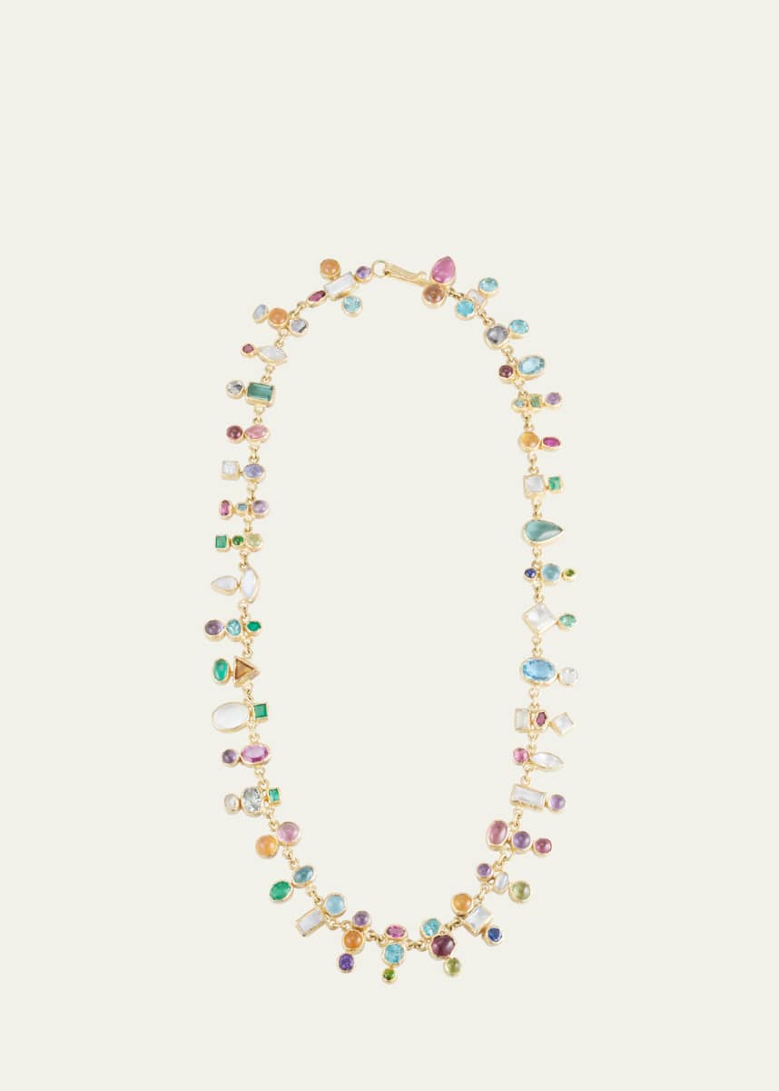 JUDY GEIB 18K Yellow Gold Multi-Gemstone Confetti Necklace