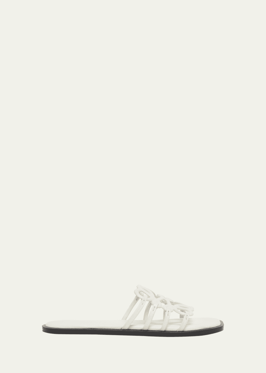 Loewe Petal Leather Anagram Slide Sandals