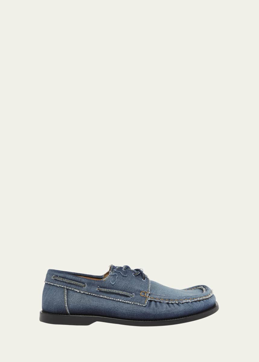 Loewe Campo Denim Boat Loafers