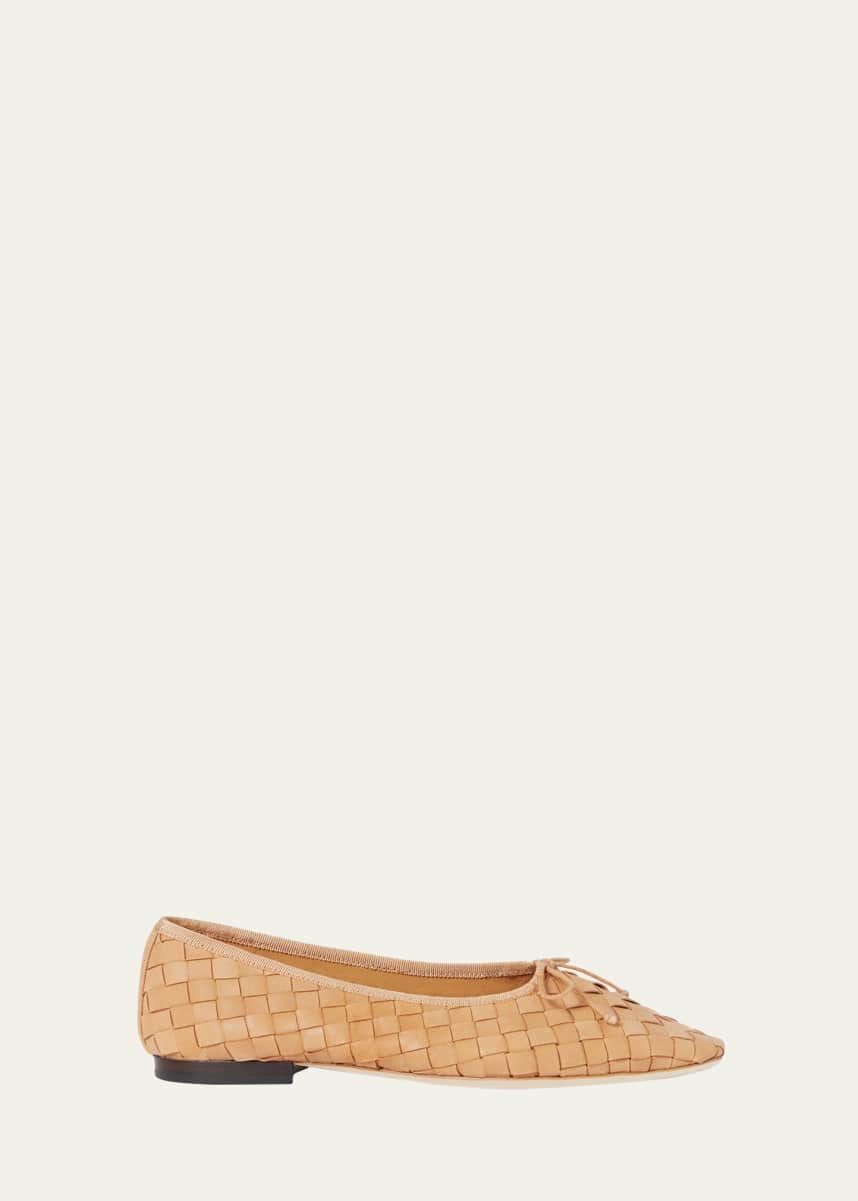 Loeffler Randall Landry Square Woven Leather Ballerina Flats