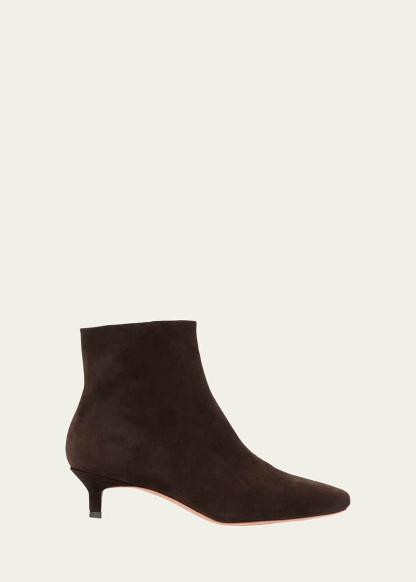 Loeffler Randall Marcella Suede Kitten-Heel Ankle Booties