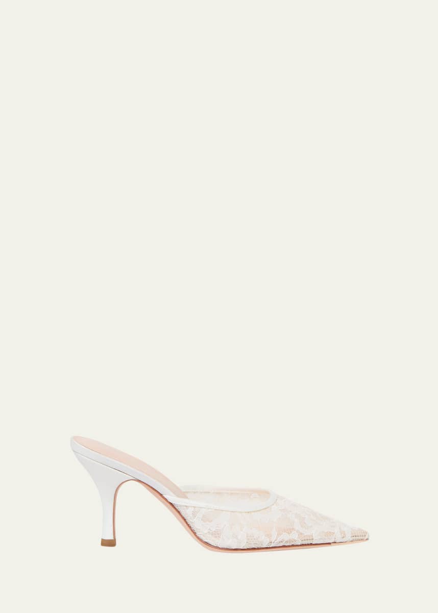 Loeffler Randall Layla Lace Kitten Mule Pumps