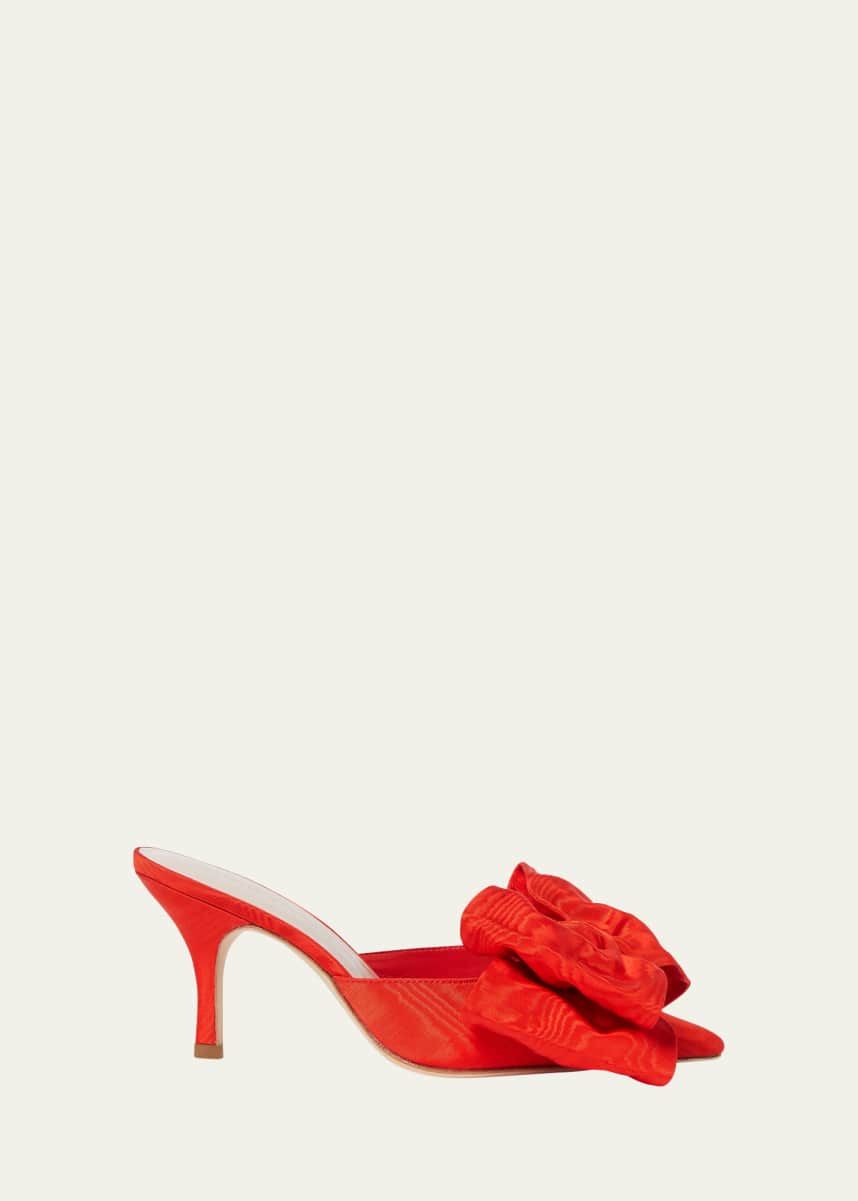 Loeffler Randall Margot Satin Bow Stilleto Mules