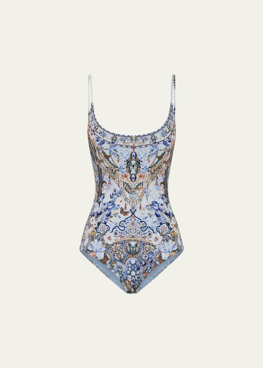 Camilla Al Manial Palace Memoirs Scoop One-Piece Swimsuit