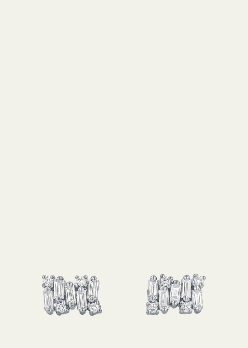 Suzanne Kalan 18K White Gold Fireworks Diamond Post Earrings