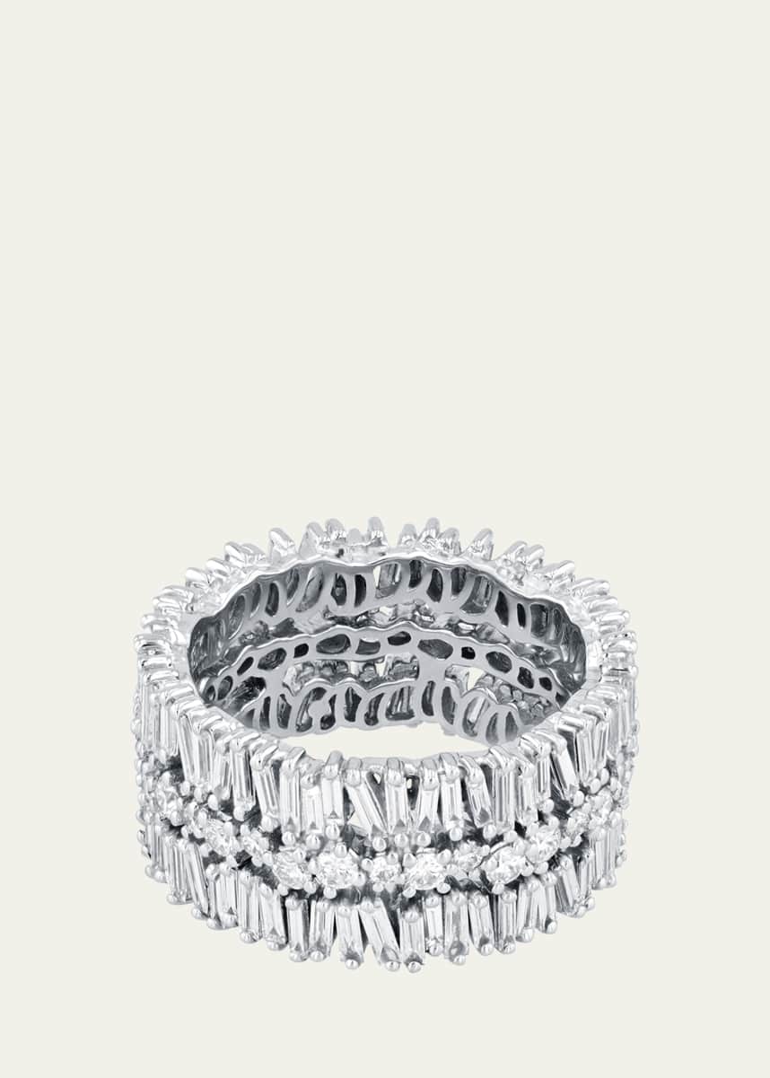 Suzanne Kalan 18K White Gold Diamond Eternity Band, Size 6.75