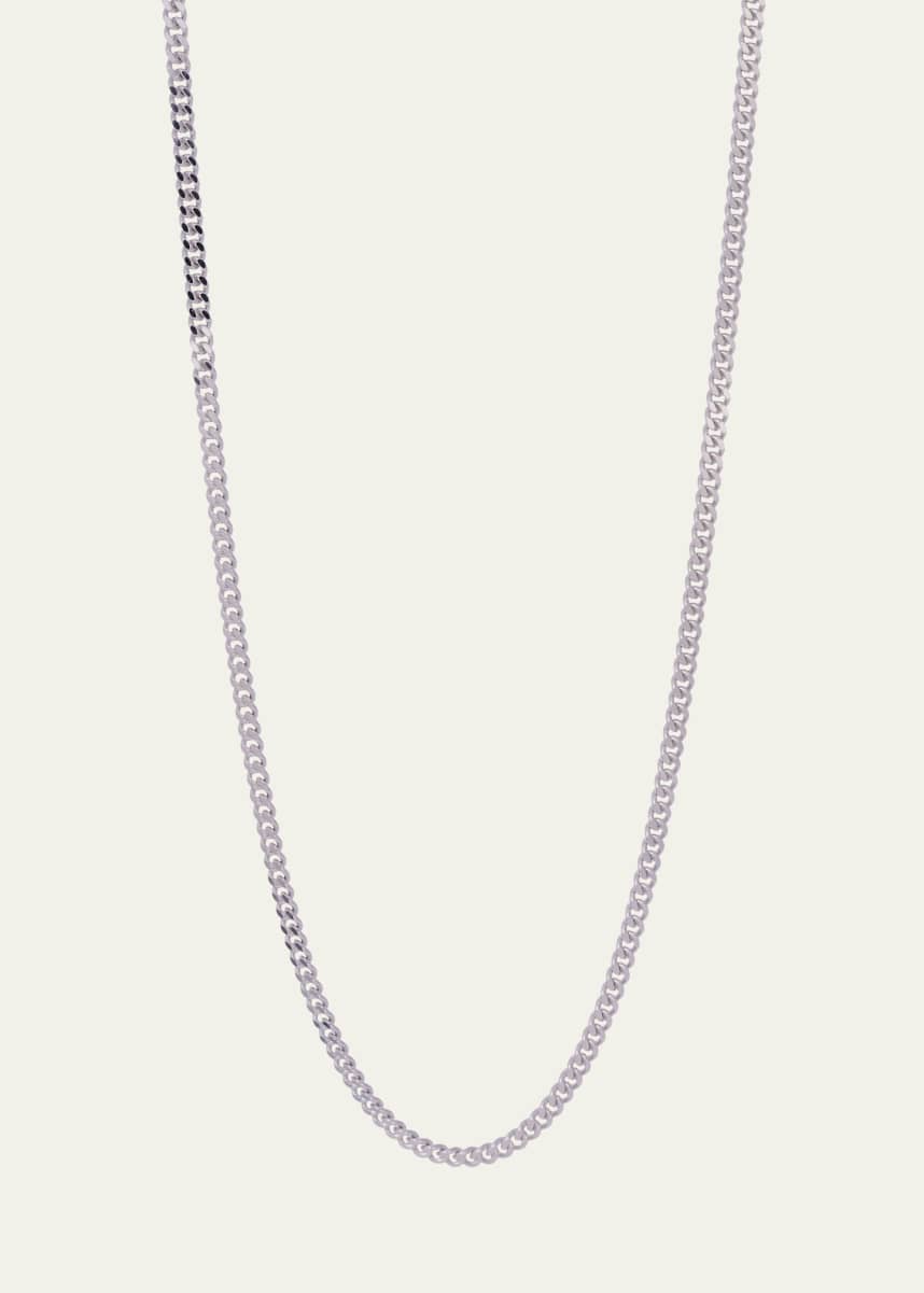 Sidney Garber Men's 18K White Gold Curb Chain Necklace, 26"L