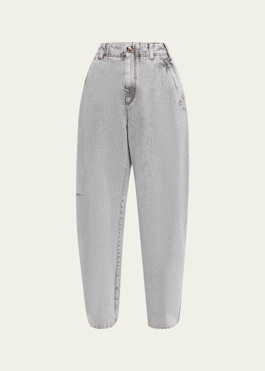 Brunello Cucinelli Denim Curve Pants, Grey