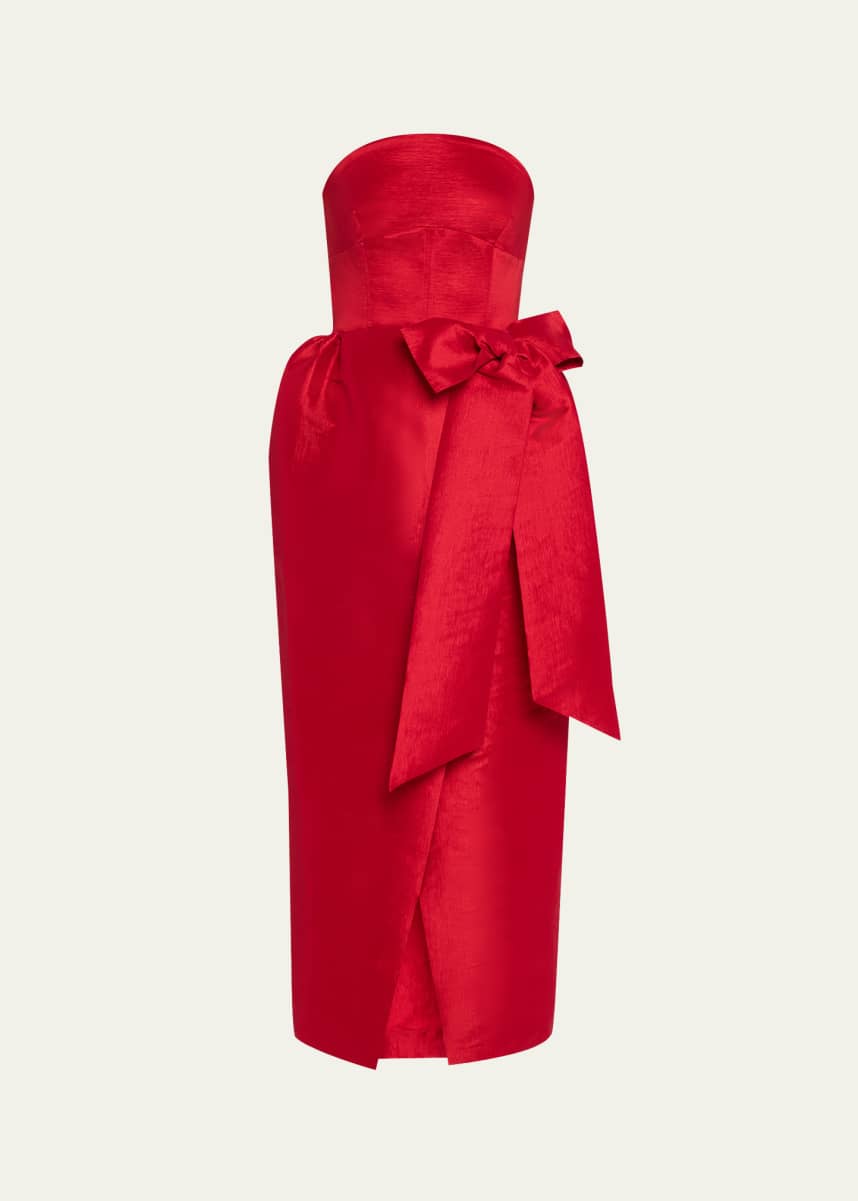 Kika Vargas Ava Strapless Long Dress with Bow