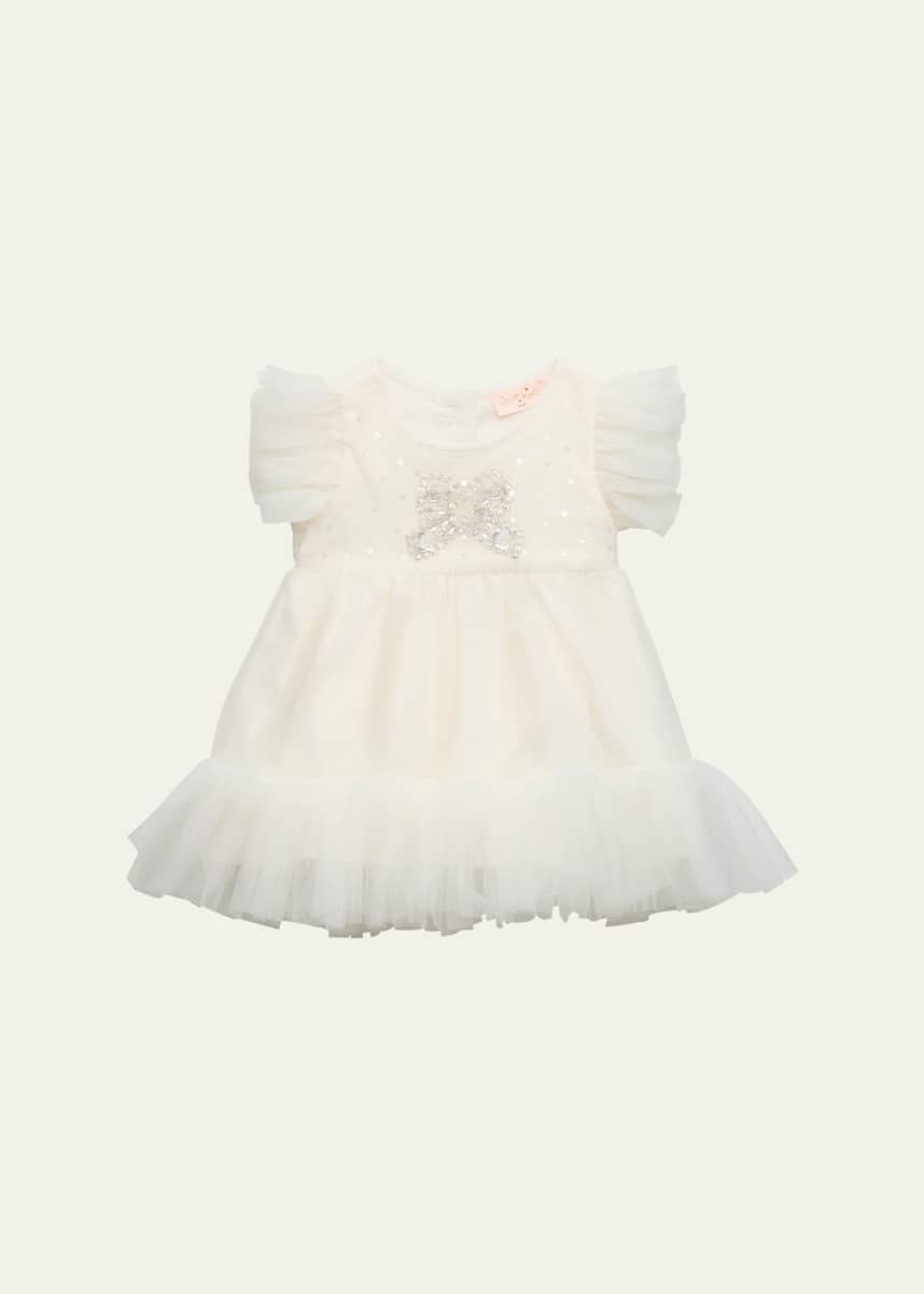 Tutu Du Monde Girl's Sequined Bow Tulle Dress, Size 0M-24M