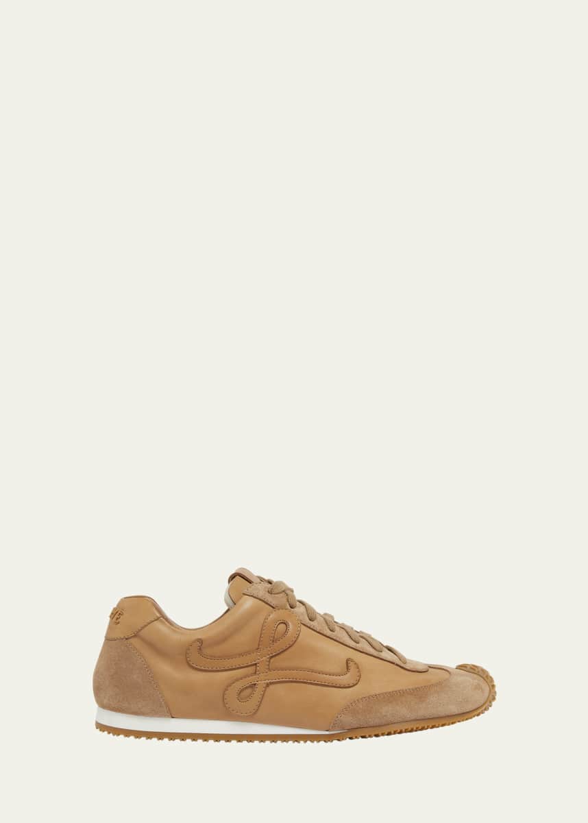 Loewe Men's Ballet Runner 2.0 Leather and Suede Low-Top Sneakers
