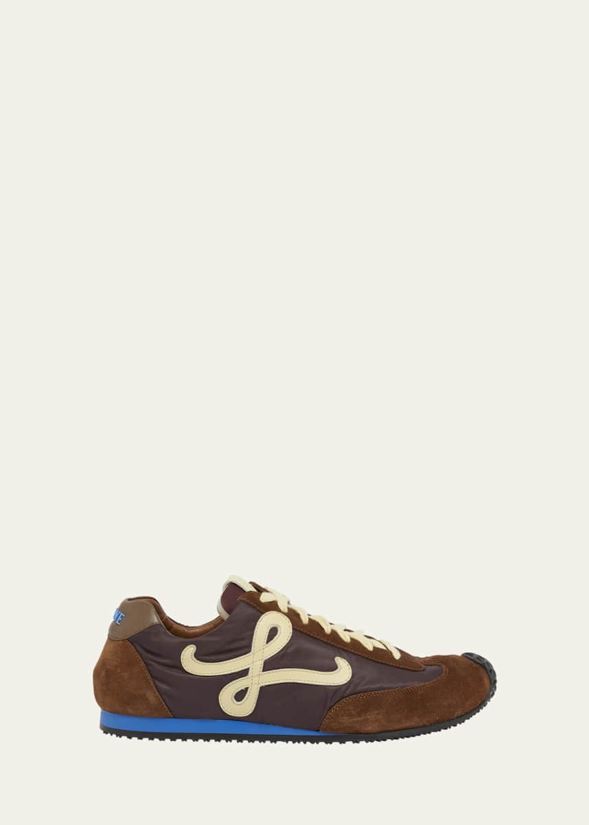 Loewe Men's Ballet Runner 2.0 Nylon and Calfskin Low-Top Sneakers
