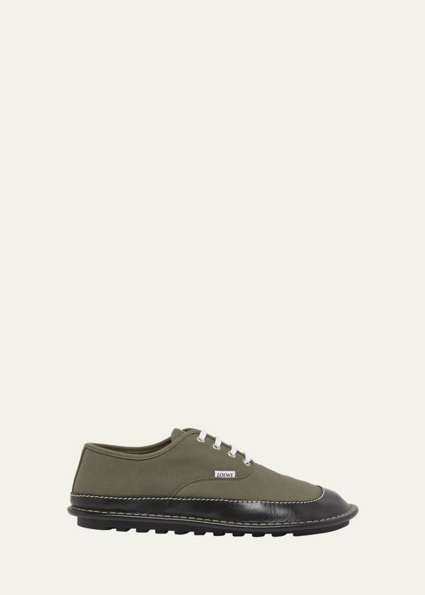 Loewe Men's Bay Canvas and Leather Low-Top Sneakers