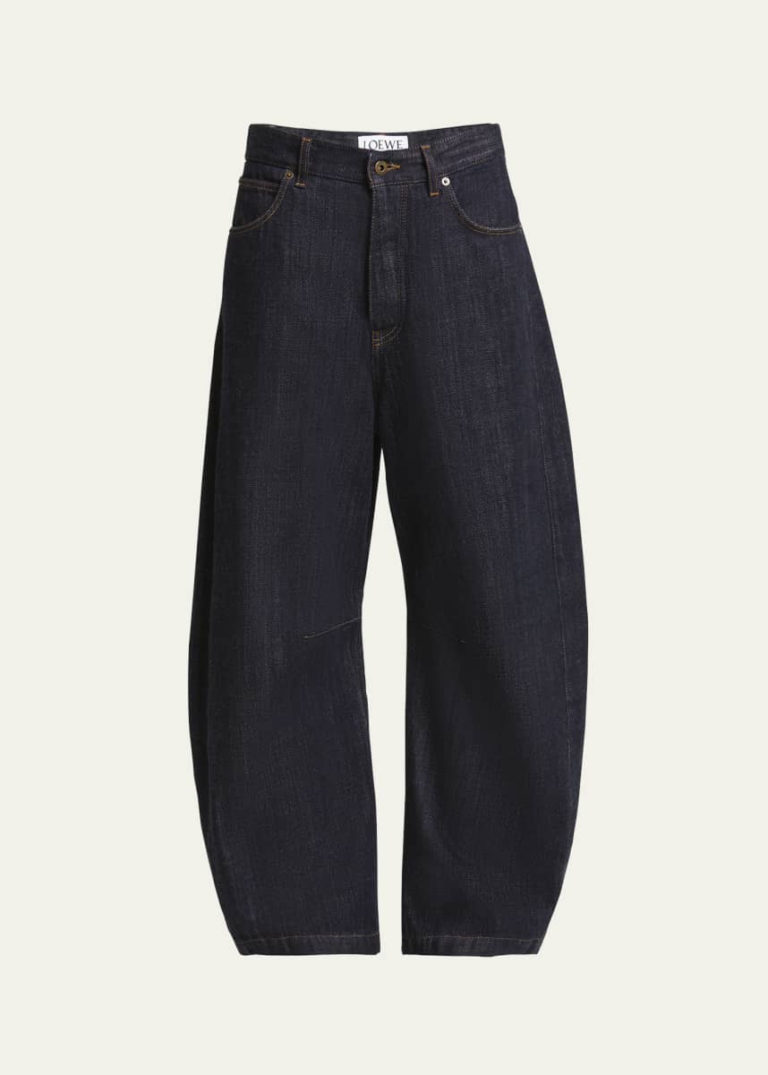 Loewe Anagram Embroidered Barrel Leg Jeans