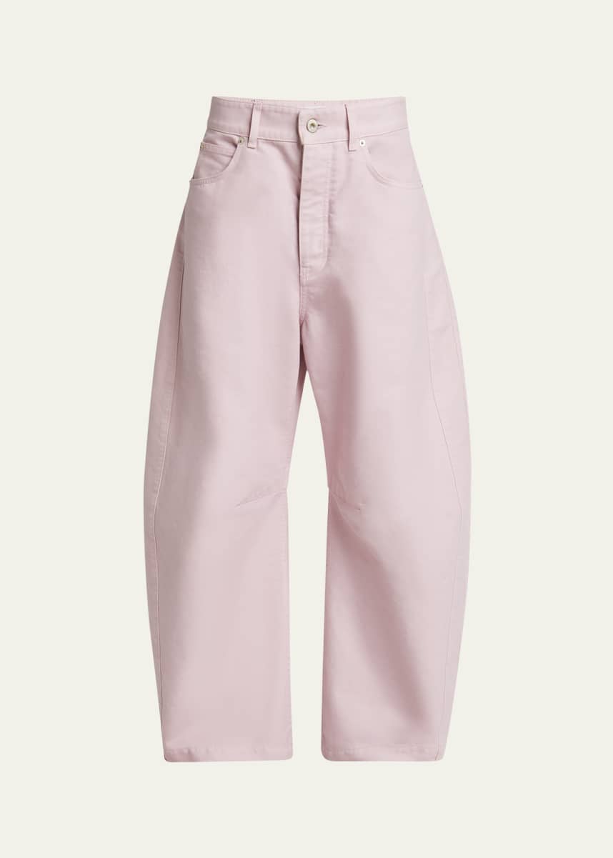 Loewe Barrel Pleated Wide-Leg Ankle Trousers