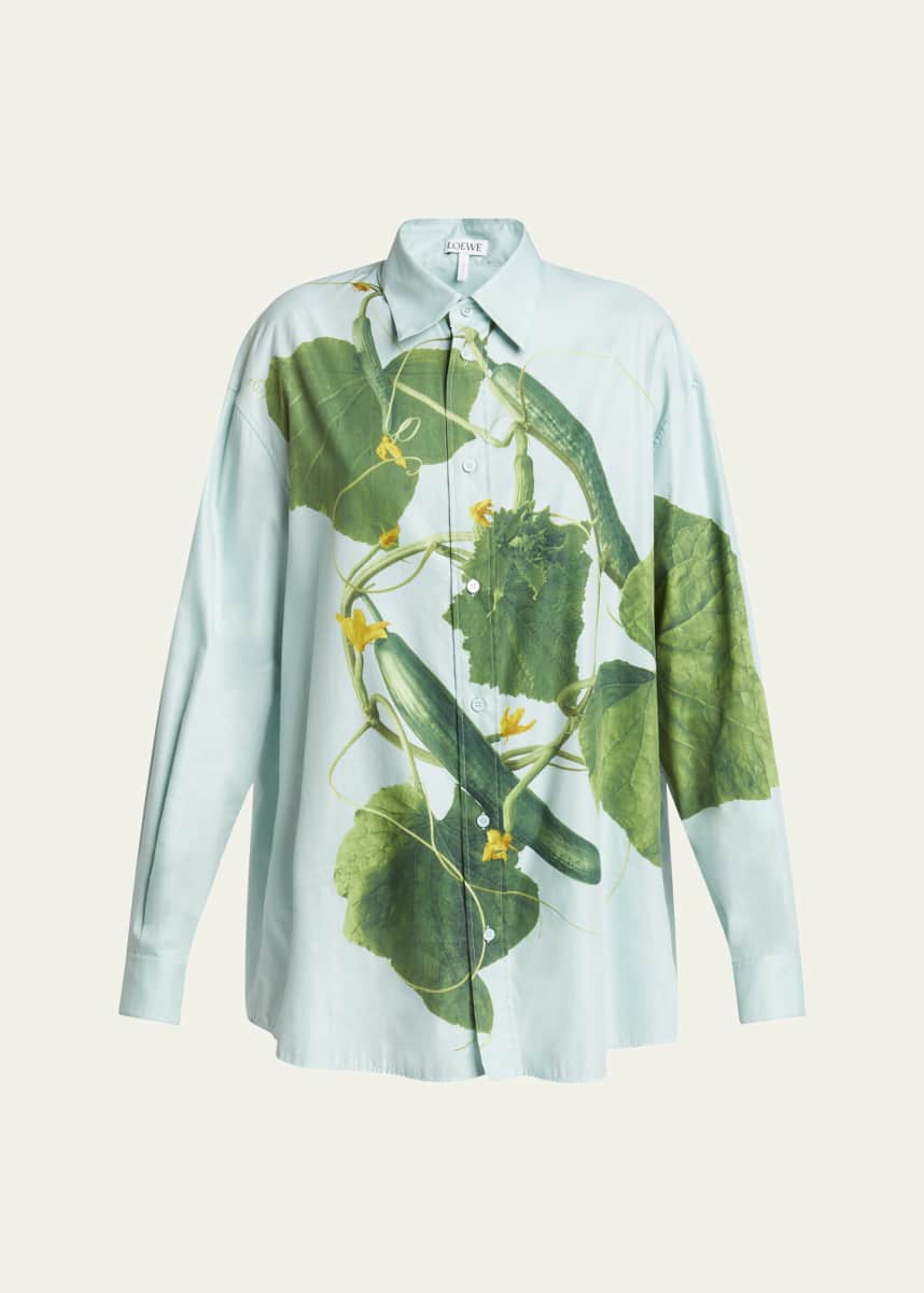 Loewe Cucumber Print Button Down Blouse