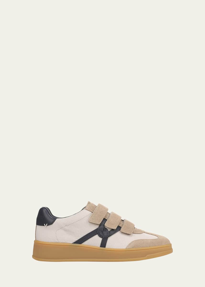 Veronica Beard Reagan Mixed Leather Triple-Grip Sneakers