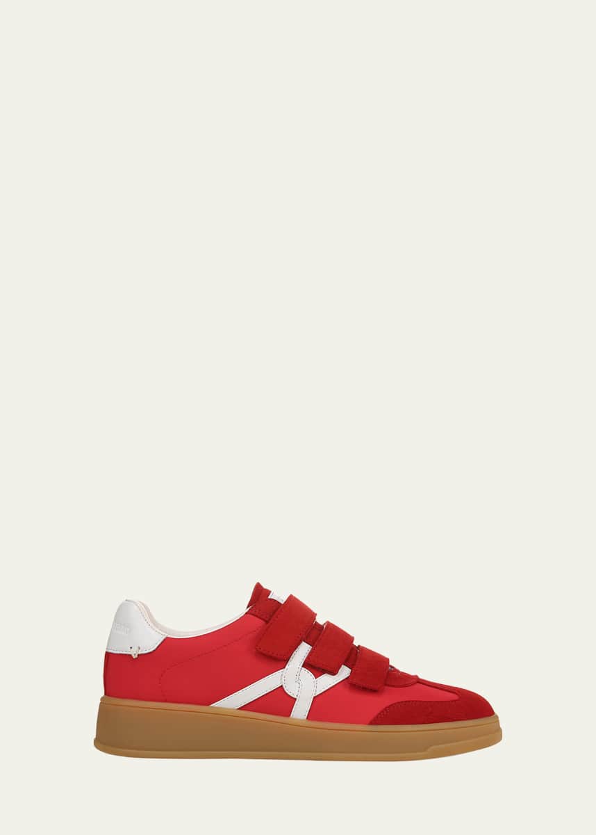 Veronica Beard Reagan Mixed Leather Triple-Grip Sneakers