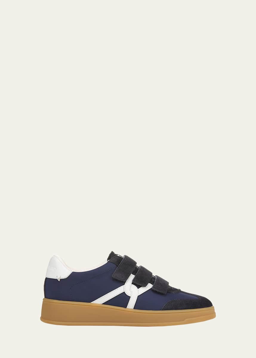 Veronica Beard Reagan Mixed Leather Triple-Grip Sneakers