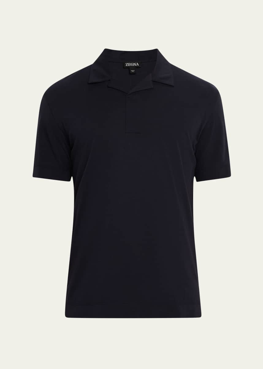 ZEGNA Men's Cotton and Silk Polo Shirt