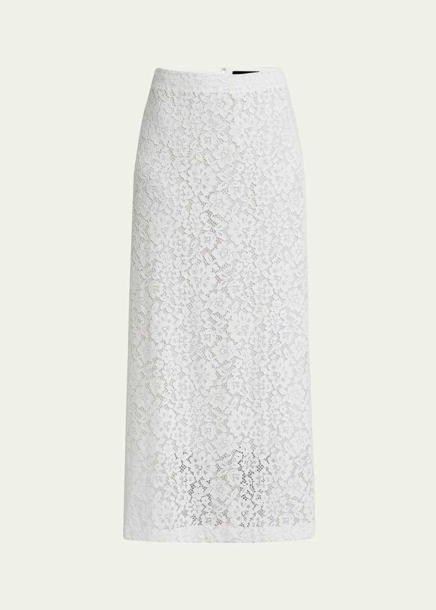 Proenza Schouler Jasmine Long Stretch Lace Skirt