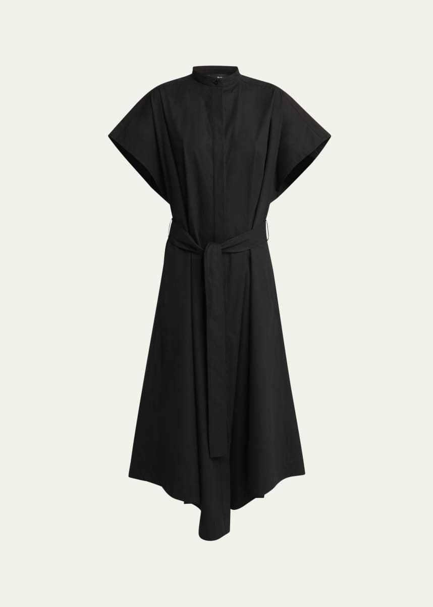 Proenza Schouler Walker Band-Collar Eco Poplin Shirtdress