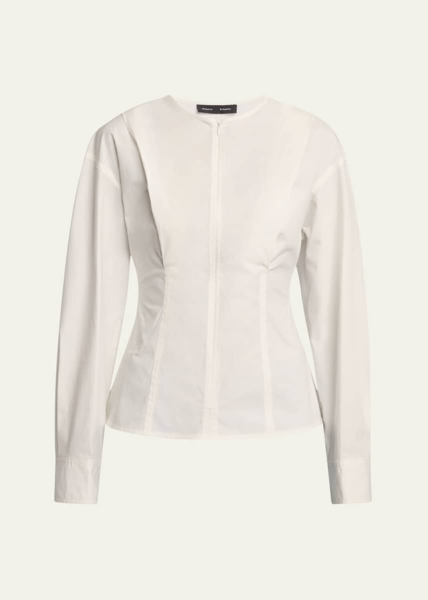 Proenza Schouler Ivonne Zip Front Eco Poplin Top