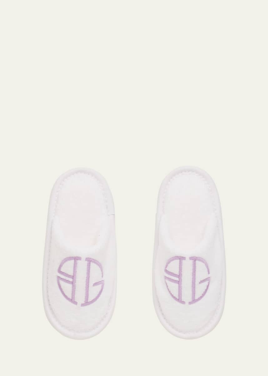 Timo & Violet Kid's BG Logo Velour Terry Slippers, 3T-10