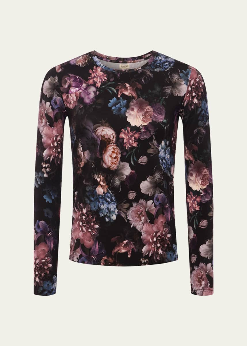 L'Agence Tess Long-Sleeve Vintage Flower Tee