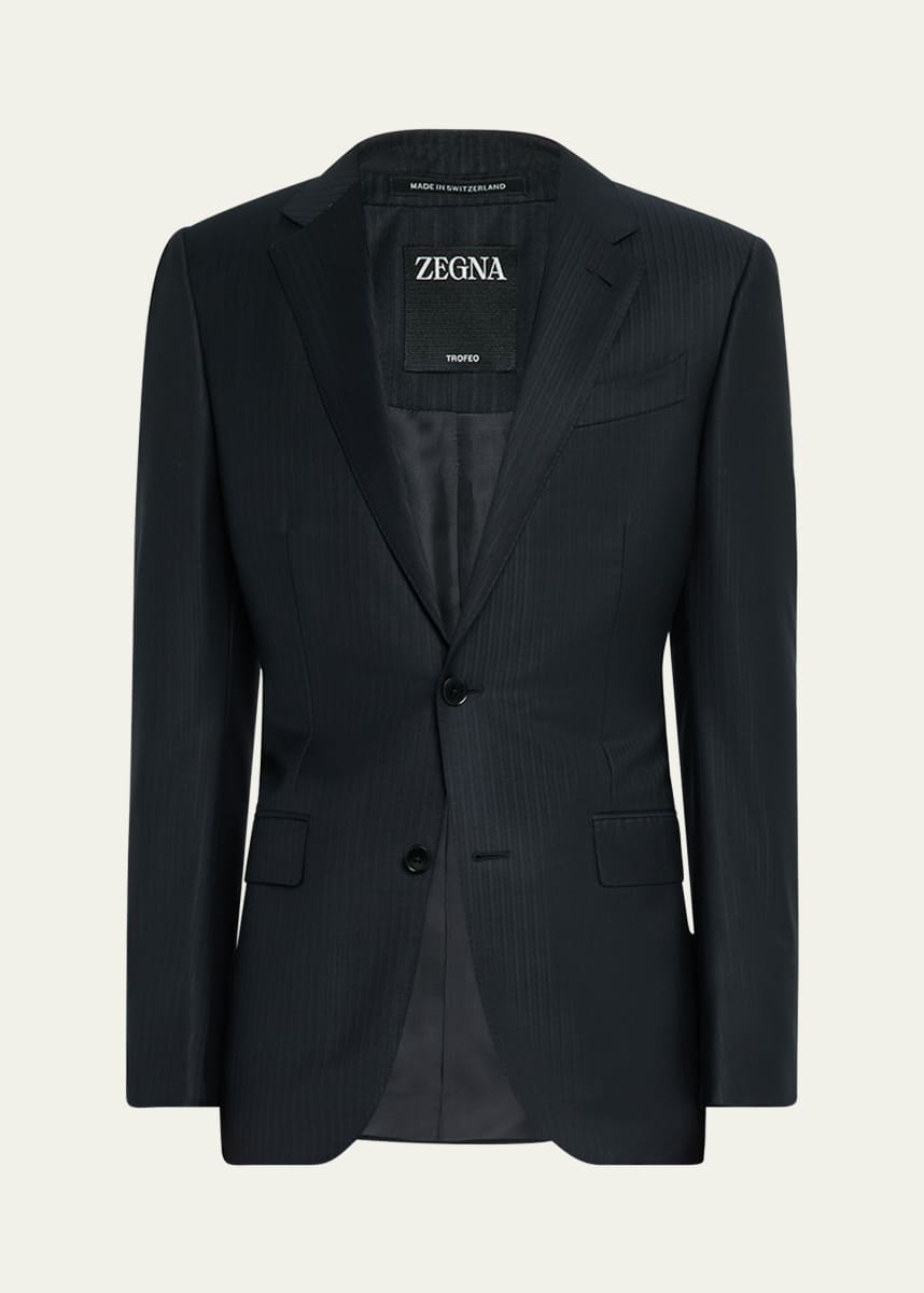 ZEGNA Men's Tonal Striped Wool Suit