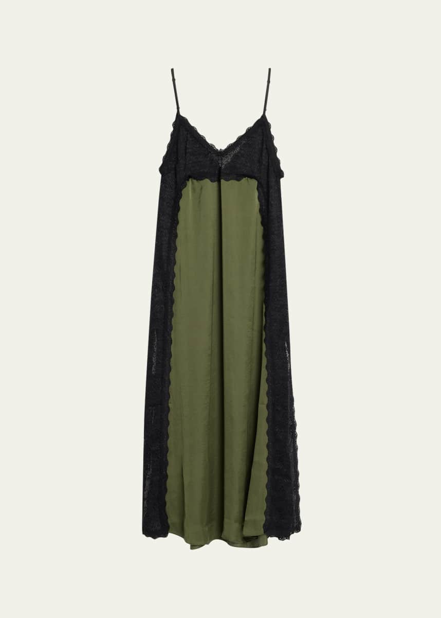 Kika Vargas Somaly Satin Lace Dress