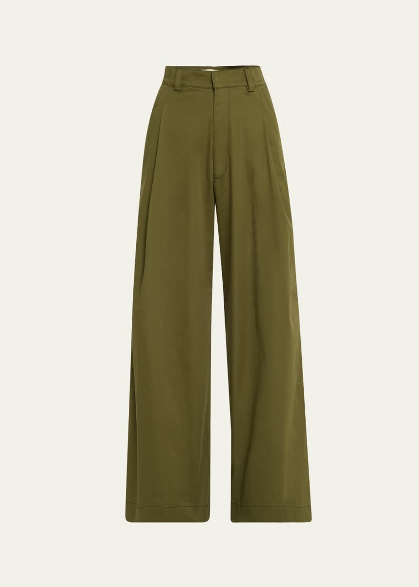 Kika Vargas Olympe Pleated Wide Leg Pants