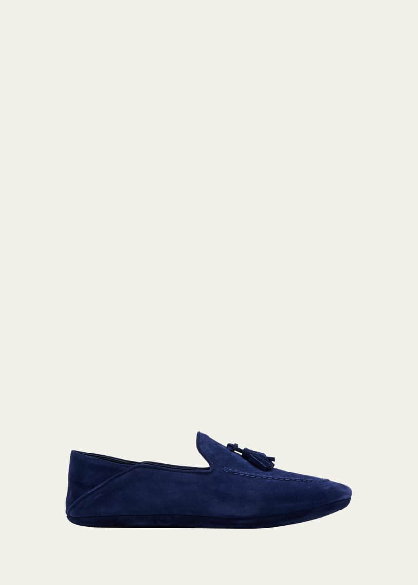 Bergdorf Goodman Men's Suede Tassel Lounge Slippers