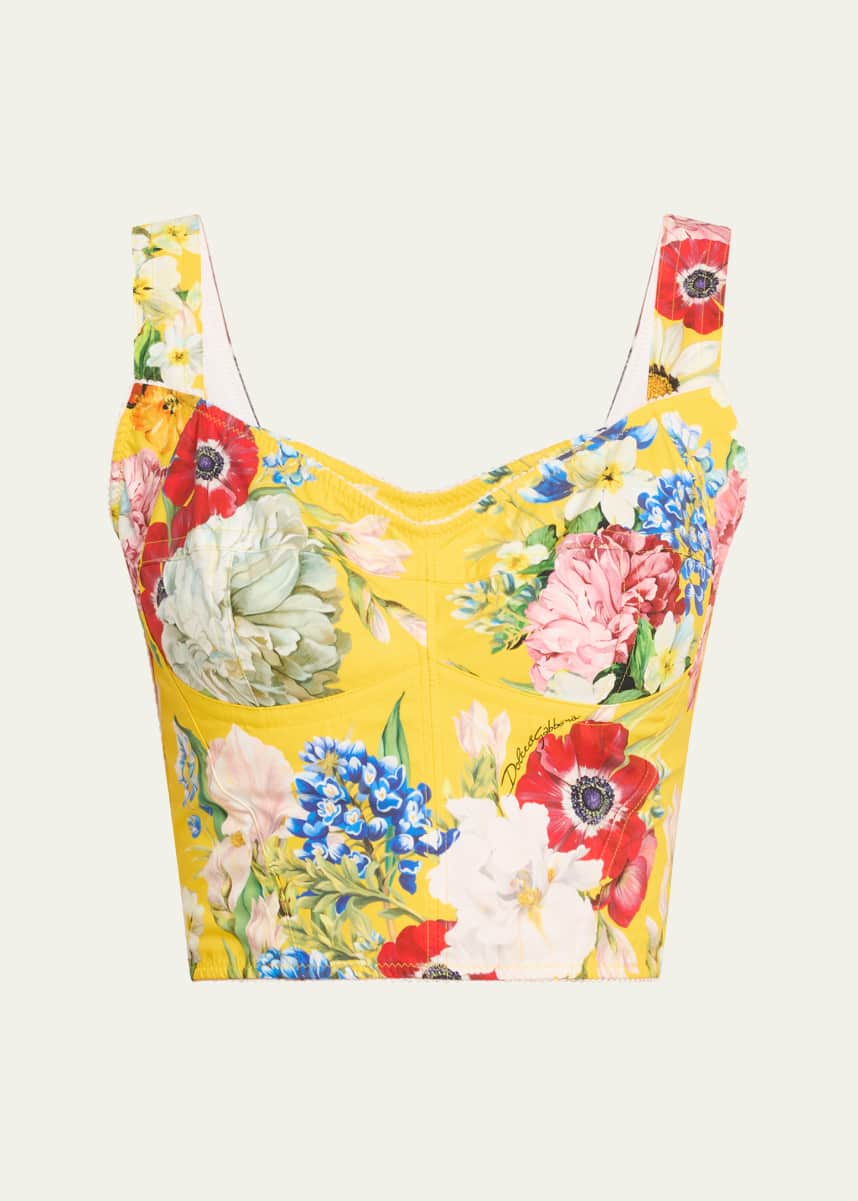 Dolce&Gabbana Floral Crop Bustier Top