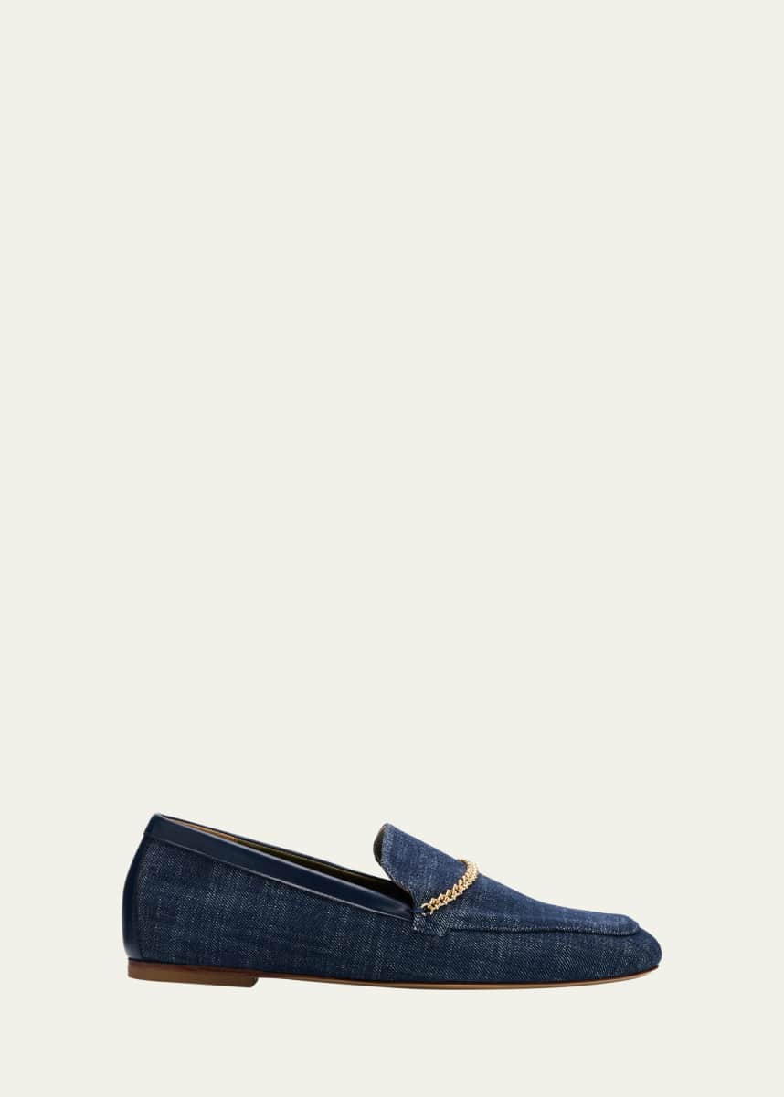 Maria Luca Livia Denim Chain Loafers