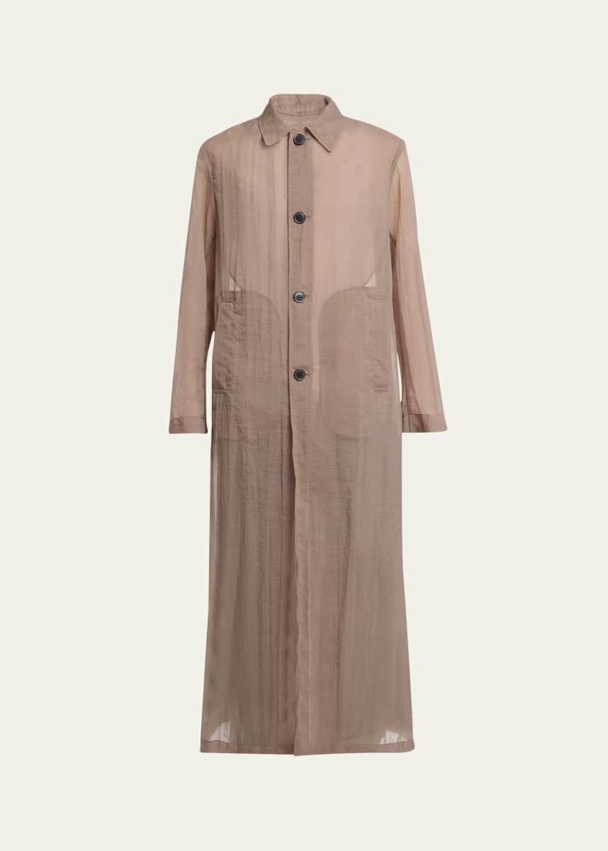 Dries Van Noten Men's Rankles Sheer Long Coat