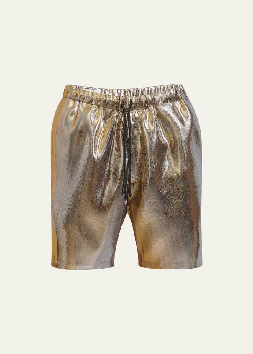 Dries Van Noten Men's Piperi Metallic Shorts